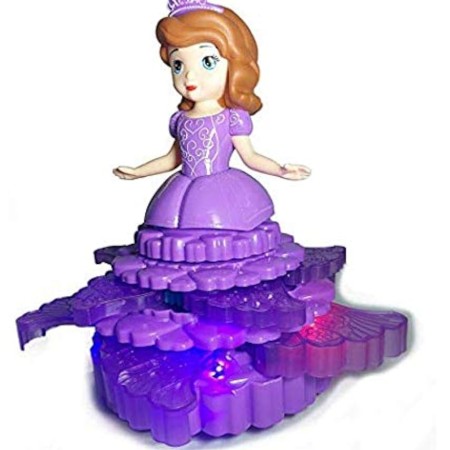 Princes Sofia Gorgeous Rotating Dancing Little Electric Princess Doll with 3D Lights, Music and Batteries