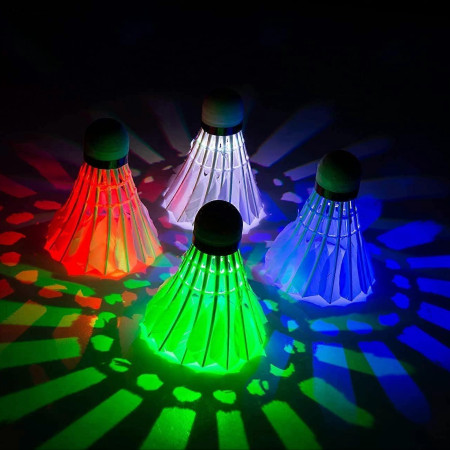 4 Pack LED Badminton Shuttlecock, Dark Night